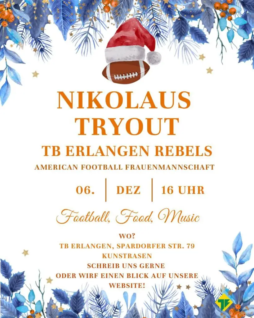 Flyer für unser Nikolaus Tryout am 06.12.2025