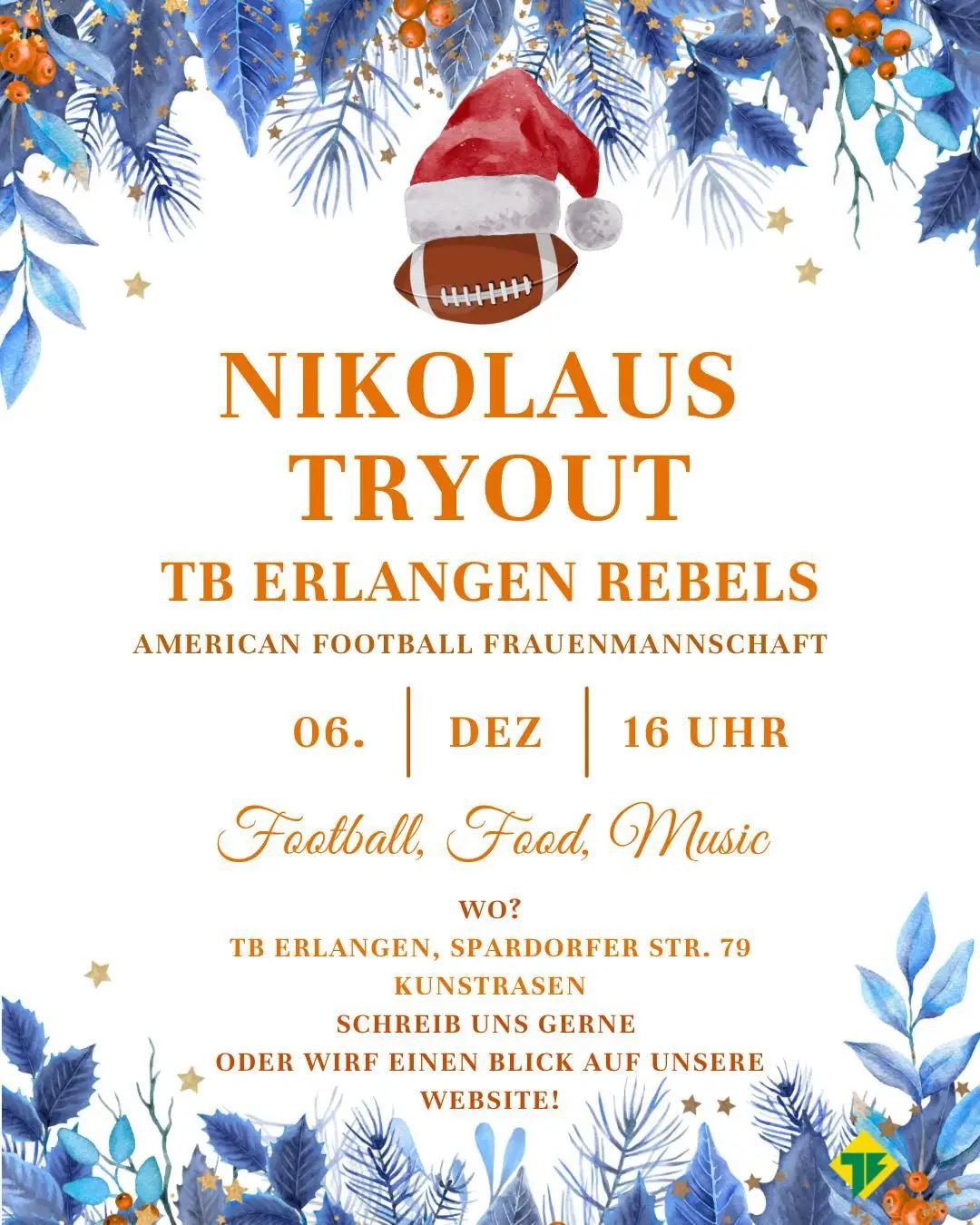 Flyer für unser Nikolaus Tryout am 06.12.2025